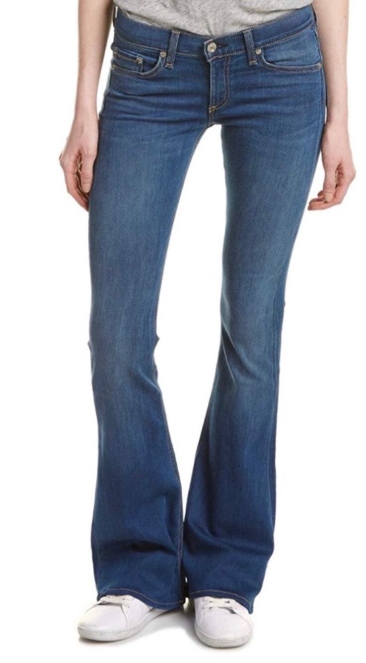 Rag & Bone Jeans Elephant Bell Flare Leg Low Rise Blue Denim size 29